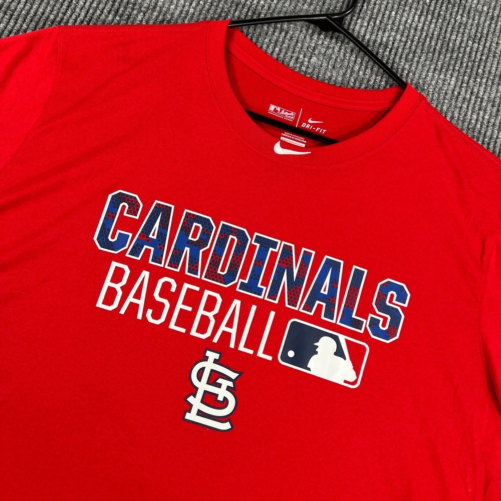 St. Louis Cardinals Shirt Mens‎ Nike 2XL XXL Red Short Sleeve Crew MLB Baseball
